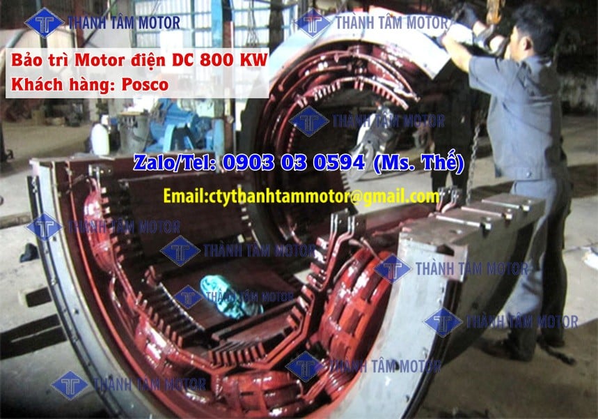 bảo dưỡng motor điện một chiều dc 800 kw cho công ty posco