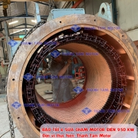 Sửa chữa động cơ điện 950 KW | Cty Công nghiệp Tàu Thủy Dung Quất | DV: Sửa chạm